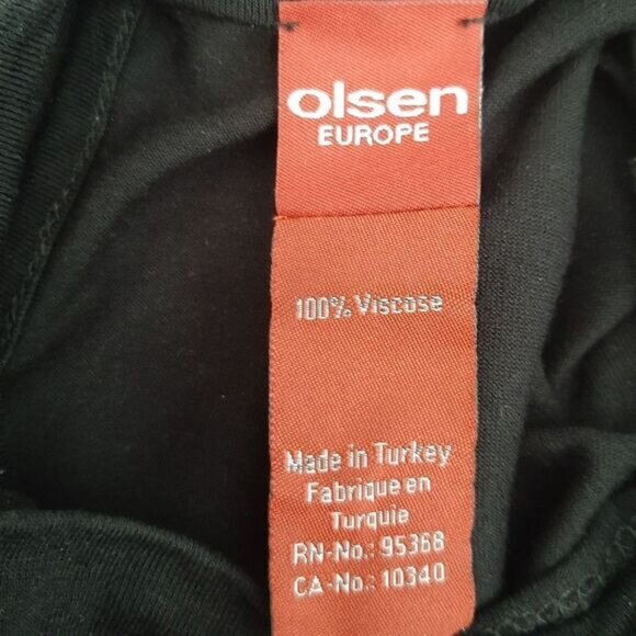 OLSEN Europe Soft Draped High Neck Tunic Top Black Sz 6 - Picture 13 of 14